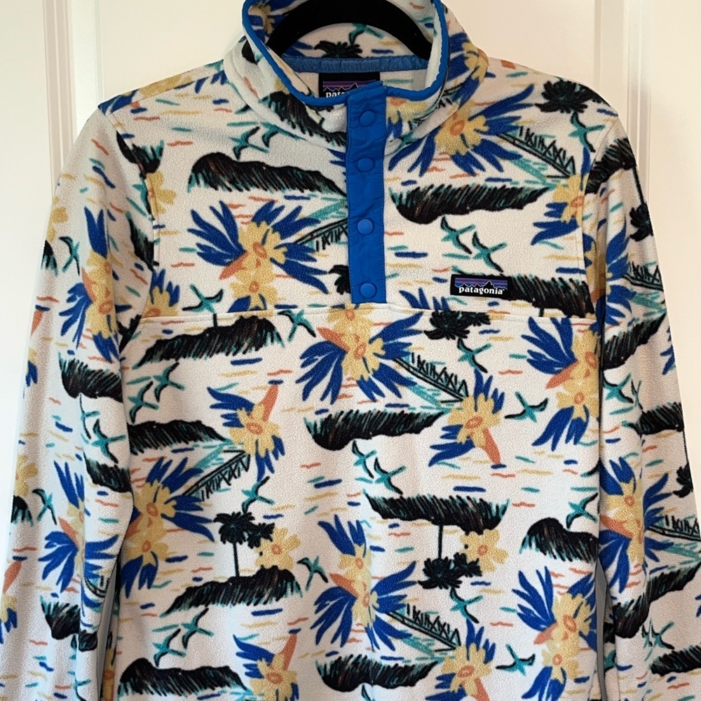 Patagonia Micro Snap T Tropical Print Hawaiian Pullover Style 26020 Medium - Picture 6 of 7